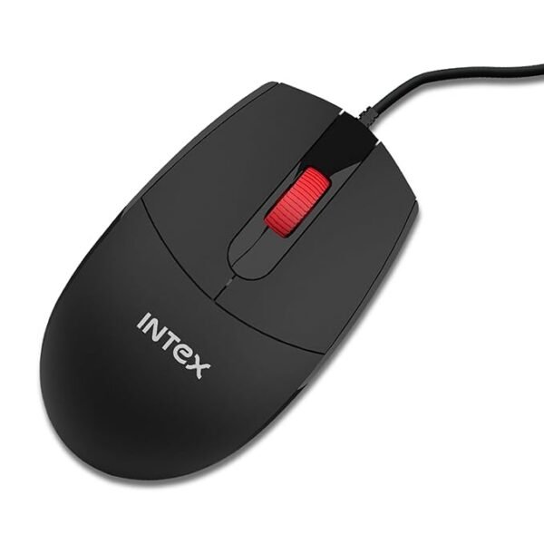Intex USB Glide Wired Mouse | 1000 DPI Optical Sensor | 2.6m Plug & Play Cable |  Mouse for Win/iOS/Android (Black)